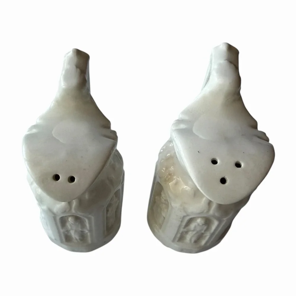 Vintage LEGO Japan #3354 Apostle Pitcher Salt Pepper Shakers Gothic White